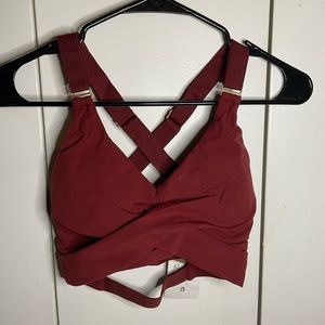 BuffBunny Candy Wrap Sports Bra - Vineyard Dark Red